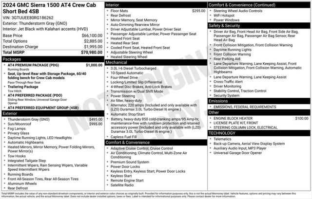 2024 GMC Sierra 1500 4WD Crew Cab Short Box AT4 2024 GMC Sierra 1500 4WD Crew Cab Short Box AT4