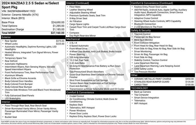 2024 Mazda Mazda3 2.5 S Select Sport