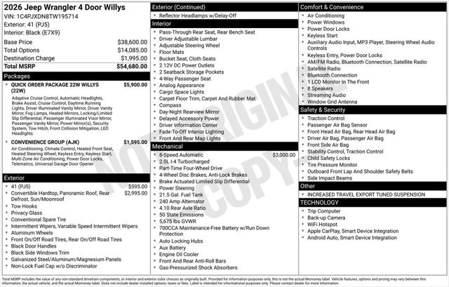 2026 Jeep Wrangler 4-Door Willys 4x4