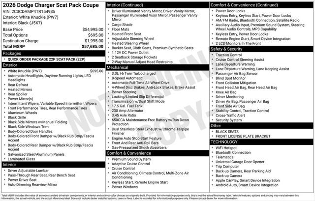 2026 Dodge Charger CHARGER SCAT PACK 2-DOOR AWD