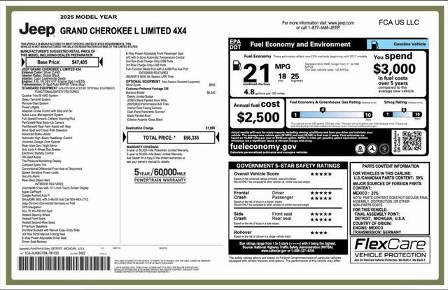 2025 Jeep Grand Cherokee GRAND CHEROKEE L LIMITED 4X4