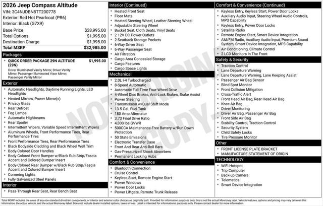 2026 Jeep Compass Latitude Altitude