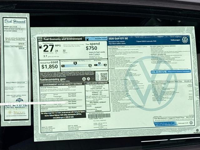 2026 Volkswagen Golf GTI SE