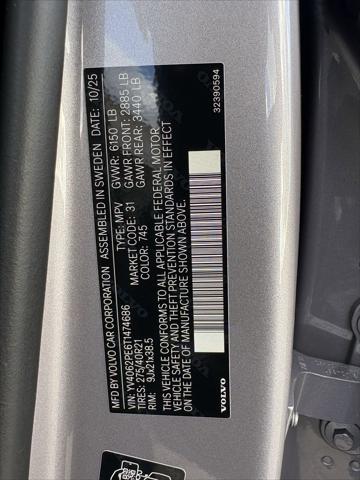 2026 Volvo XC90 Plus, B6 AWD Gas (mild hybrid), Gasoline, Bright, 7 Seats