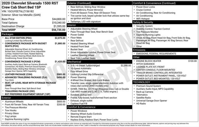 2020 Chevrolet Silverado 1500 4WD Crew Cab Short Bed RST 2020 Chevrolet Silverado 1500 4WD Crew Cab Short Bed RST