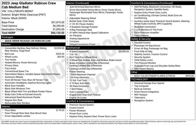 2023 Jeep Gladiator Rubicon 4x4 2023 Jeep Gladiator Rubicon 4x4