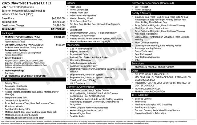 2025 Chevrolet Traverse FWD LT