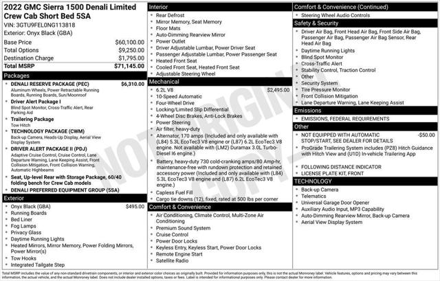 2022 GMC Sierra 1500 Limited 4WD Crew Cab Short Box Denali 2022 GMC Sierra 1500 Limited 4WD Crew Cab Short Box Denali