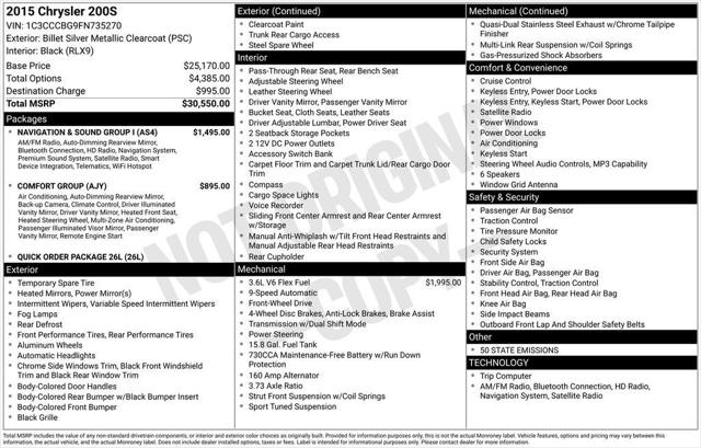 2015 Chrysler 200 S 2015 Chrysler 200 S