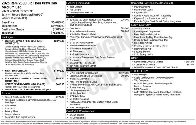 2025 RAM Ram 2500 RAM 2500 BIG HORN CREW CAB 4X4 64 BOX