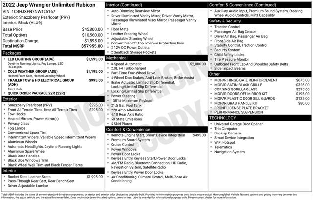 2022 Jeep Wrangler Unlimited Rubicon 4x4
