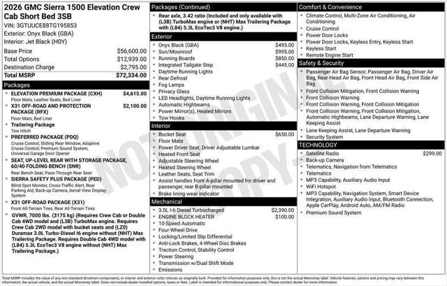 2026 GMC Sierra 1500 Crew Cab, Short Bed, Elevation, 4WD
