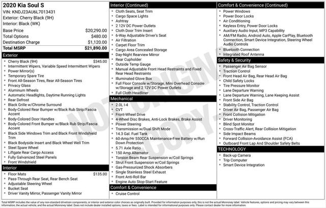 2020 Kia Soul S 2020 Kia Soul S