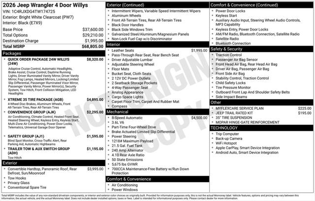 2026 Jeep Wrangler WRANGLER 4-DOOR WILLYS