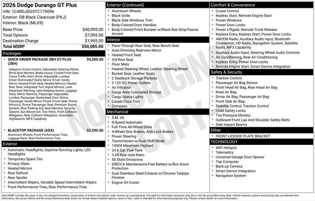 2026 Dodge Durango DURANGO GT PLUS AWD 2026 Dodge Durango DURANGO GT PLUS AWD