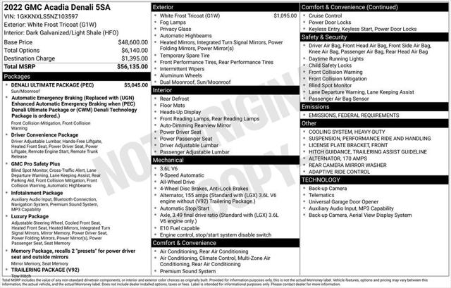 2022 GMC Acadia AWD Denali 2022 GMC Acadia AWD Denali