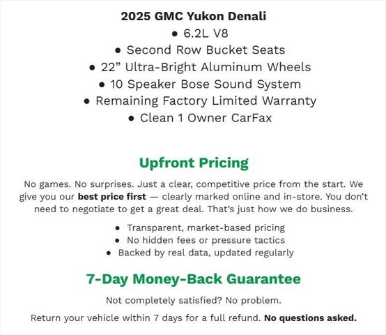 2025 GMC Yukon 4WD Denali 2025 GMC Yukon 4WD Denali