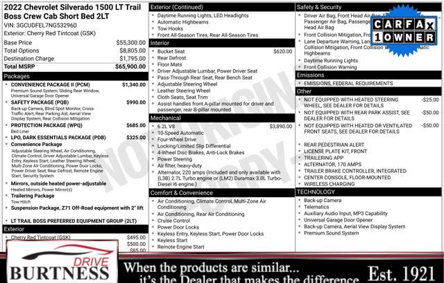 2022 Chevrolet Silverado 1500 4WD Crew Cab Short Bed LT Trail Boss 2022 Chevrolet Silverado 1500 4WD Crew Cab Short Bed LT Trail Boss