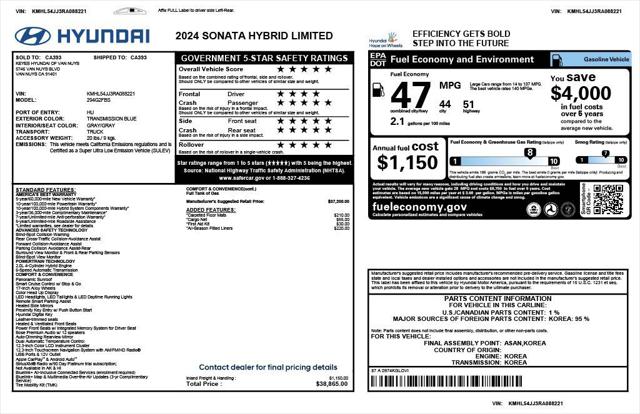2024 Hyundai Sonata Hybrid Limited 2024 Hyundai Sonata Hybrid Limited