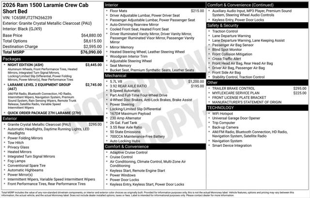 2026 Ram 1500 Laramie Crew Cab 4x4 5'7" Box