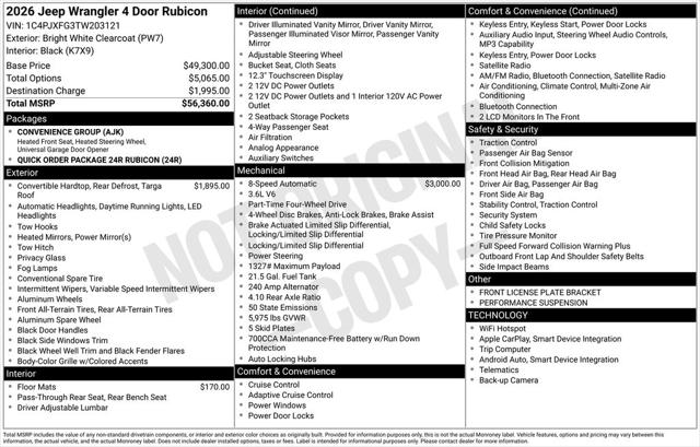 2026 Jeep Wrangler WRANGLER 4-DOOR RUBICON