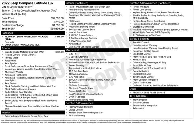 2022 Jeep Compass Latitude Lux 4x4