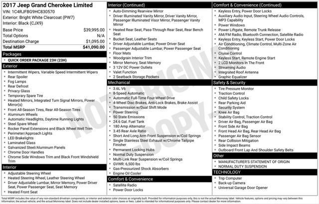 2017 Jeep Grand Cherokee Limited 4x4 2017 Jeep Grand Cherokee Limited 4x4