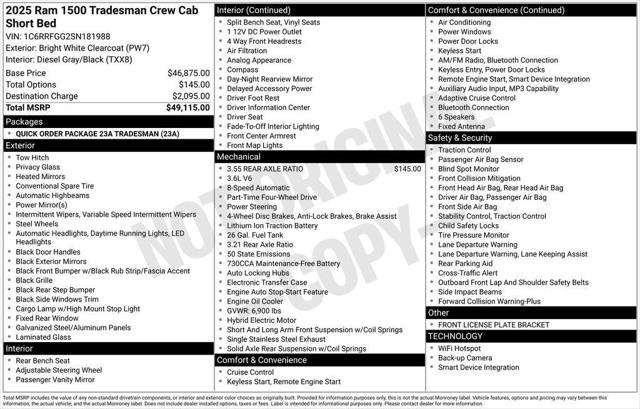 2025 RAM Ram 1500 RAM 1500 TRADESMAN CREW CAB 4X4 57 BOX 2025 RAM Ram 1500 RAM 1500 TRADESMAN CREW CAB 4X4 57 BOX