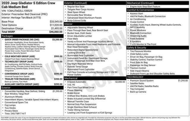 2020 Jeep Gladiator Sport S 4X4 2020 Jeep Gladiator Sport S 4X4