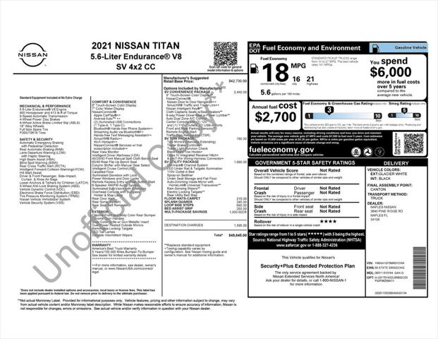 2021 Nissan TITAN Crew Cab SV 4x2 2021 Nissan TITAN Crew Cab SV 4x2
