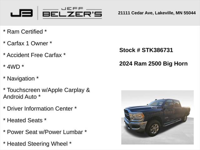 2024 RAM 2500 Big Horn Crew Cab 4x4 64 Box 2024 RAM 2500 Big Horn Crew Cab 4x4 64 Box