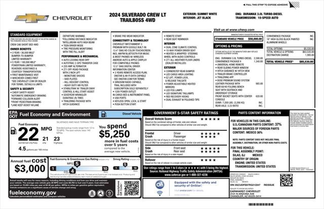 2024 Chevrolet Silverado 1500 4WD Crew Cab Short Bed LT Trail Boss