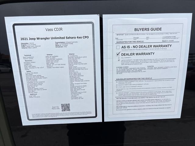 2021 Jeep Wrangler 4xe Unlimited Sahara 4x4