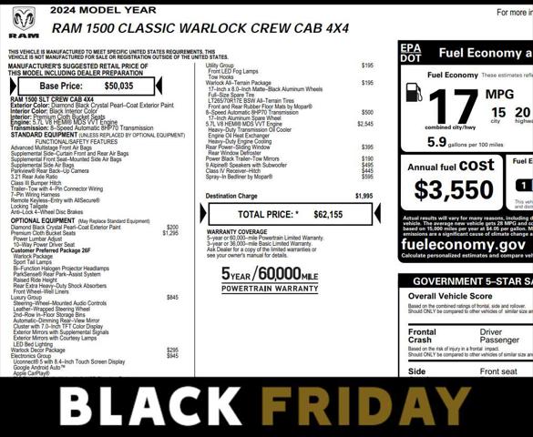 2024 RAM 1500 Classic Warlock Crew Cab 4x4 57 Box 2024 RAM 1500 Classic Warlock Crew Cab 4x4 57 Box