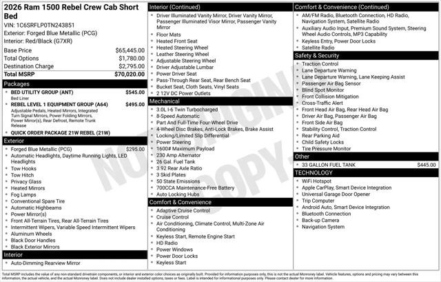 2026 Ram 1500 Rebel Crew Cab 4x4 57 Box