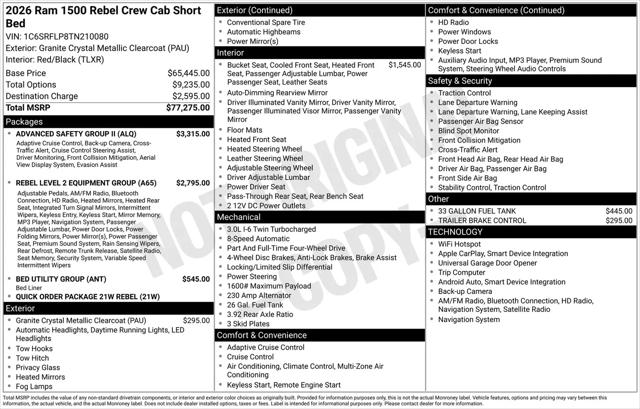 2026 Ram 1500 Rebel Crew Cab 4x4 57 Box