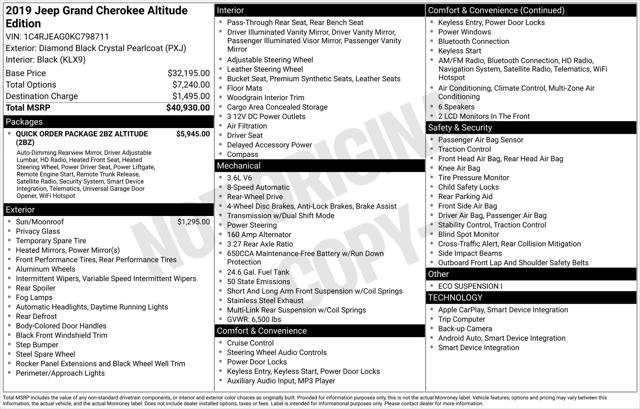 2019 Jeep Grand Cherokee Altitude 4x2 2019 Jeep Grand Cherokee Altitude 4x2