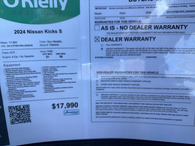 2024 Nissan Kicks S Xtronic CVT