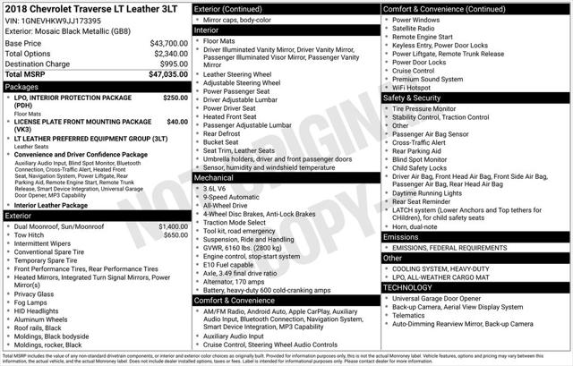 2018 Chevrolet Traverse 3LT 2018 Chevrolet Traverse 3LT
