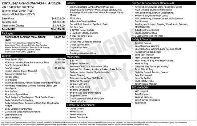 2023 Jeep Grand Cherokee L Altitude 4x4