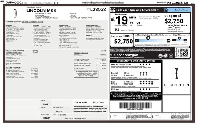 2015 Lincoln MKX Base 2015 Lincoln MKX Base