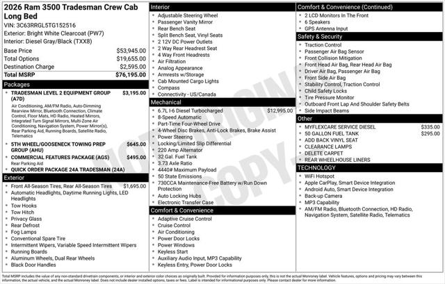 2026 RAM Ram 3500 RAM 3500 TRADESMAN CREW CAB 4X4 8 BOX