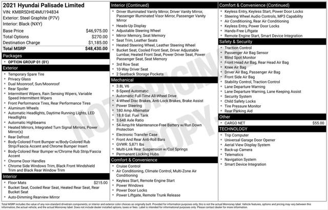 2021 Hyundai Palisade Limited 2021 Hyundai Palisade Limited