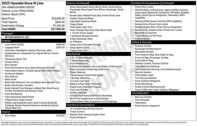2022 Hyundai Kona N Line 2022 Hyundai Kona N Line