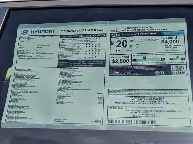 2026 Hyundai Santa Cruz Limited