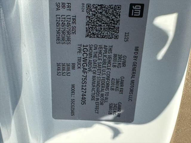 2025 Chevrolet Express Cargo Van RWD 2500 Regular Wheelbase WT