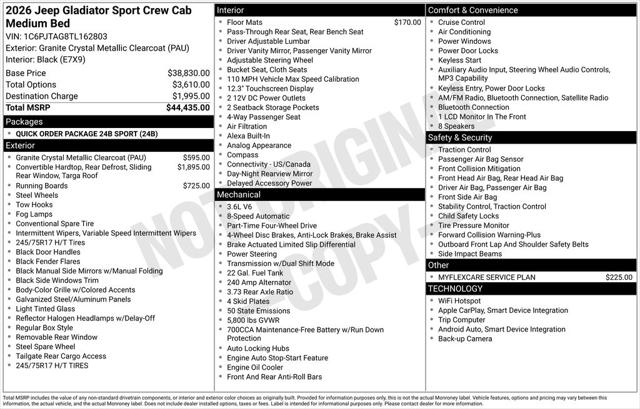 2026 Jeep Gladiator GLADIATOR SPORT 4X4