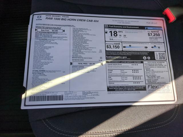 2026 Ram 1500 Big Horn Crew Cab 4x4 5'7" Box