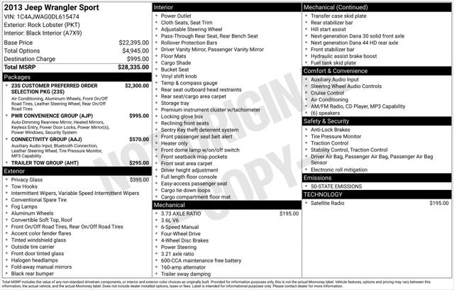 2013 Jeep Wrangler Sport 2013 Jeep Wrangler Sport