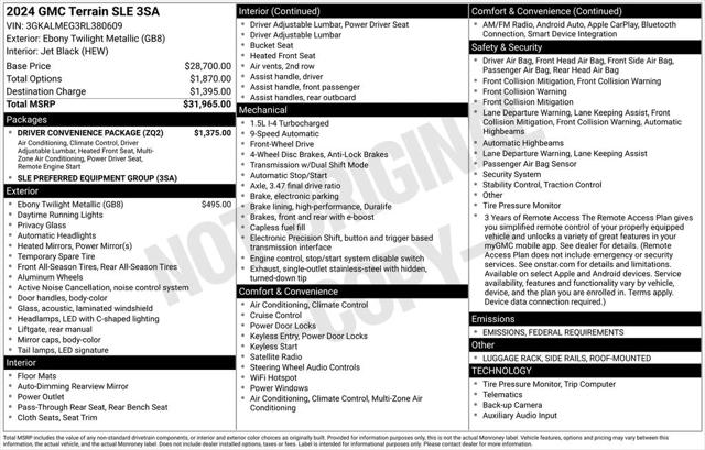 2024 GMC Terrain FWD SLE 2024 GMC Terrain FWD SLE